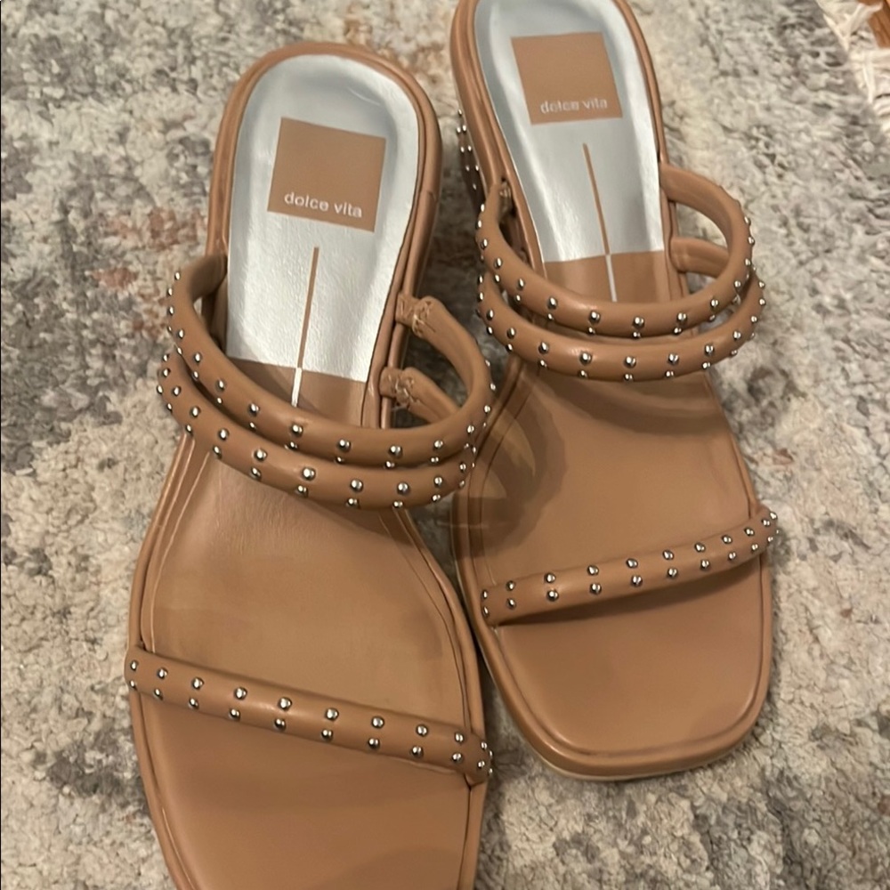 Dolce Vita Tan Studded Women's Sandals